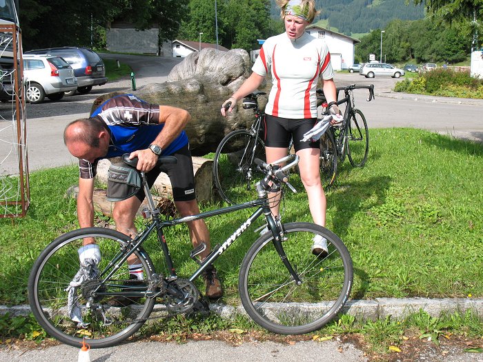 Fahrrad putzen nach dem Gewitter