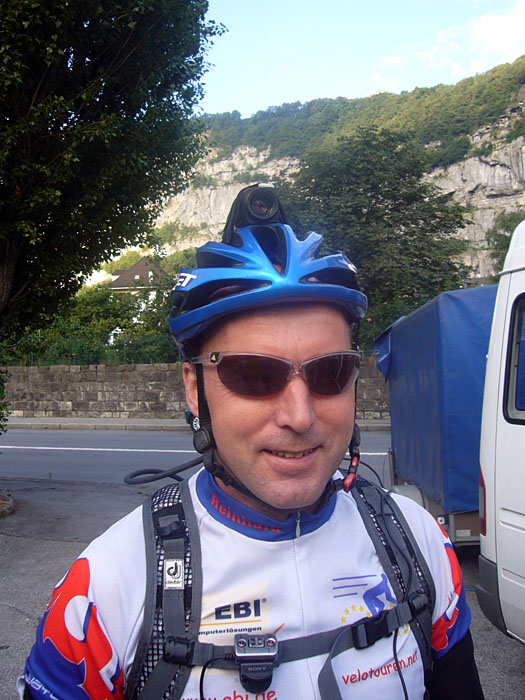 Reini mit Helmkamera