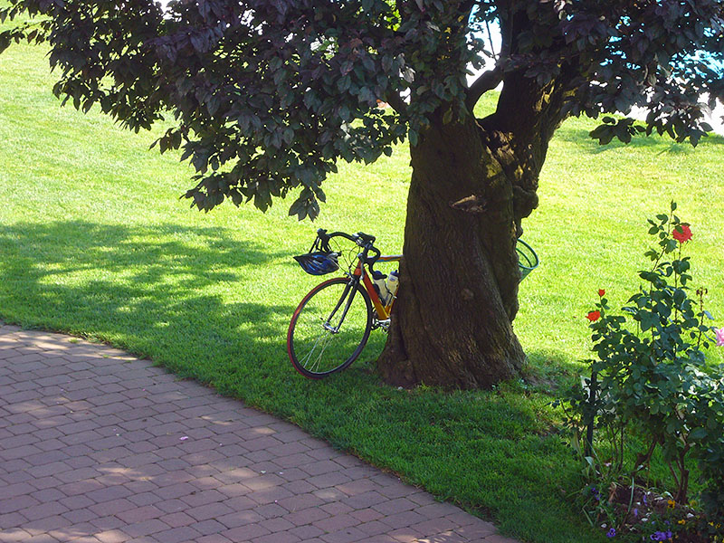 Mein Rad wartet schon früh am Morgen auf mich