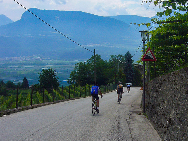 Nach dem wir so geschwitzt haben, können wir uns bei 14 % Gefälle ...
