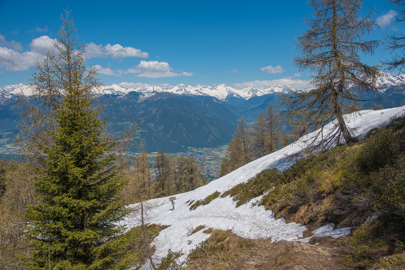 Schneebedeckter Wanderweg
