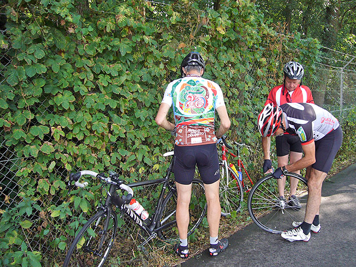 Wolfgangs Rad hat einen Platten