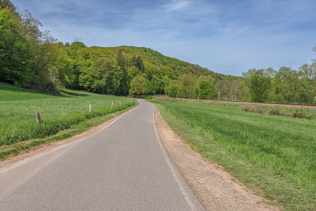 Einsame Straße bei Theisbergstegen