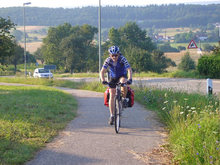 Joachim auf dem Weg zum Treffpunkt 1