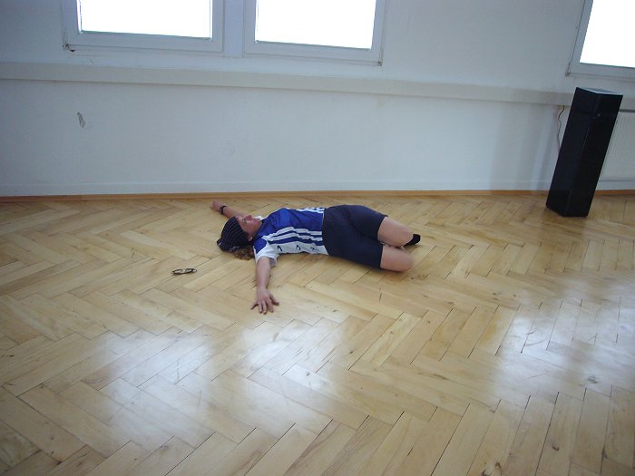 Annegret bei der Abschlussgymnastik