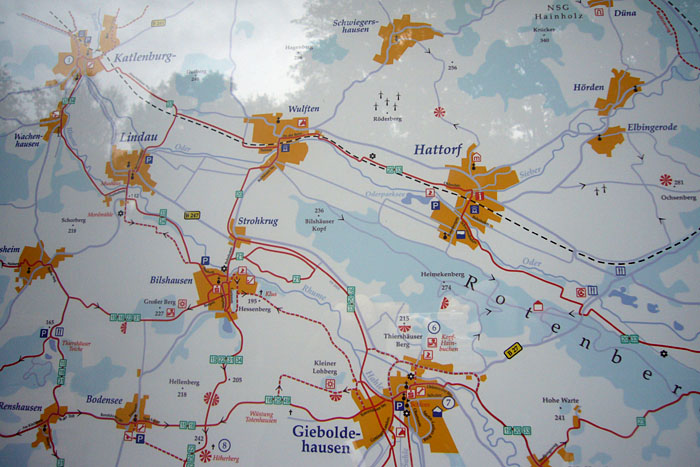 Gegen Orientierungsprobleme: Landkarte abfotografiert