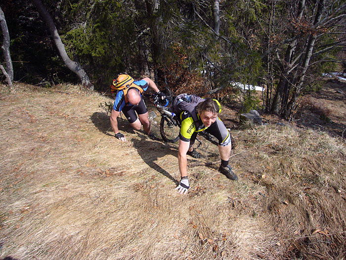 Hier ist es schon fast zu steil