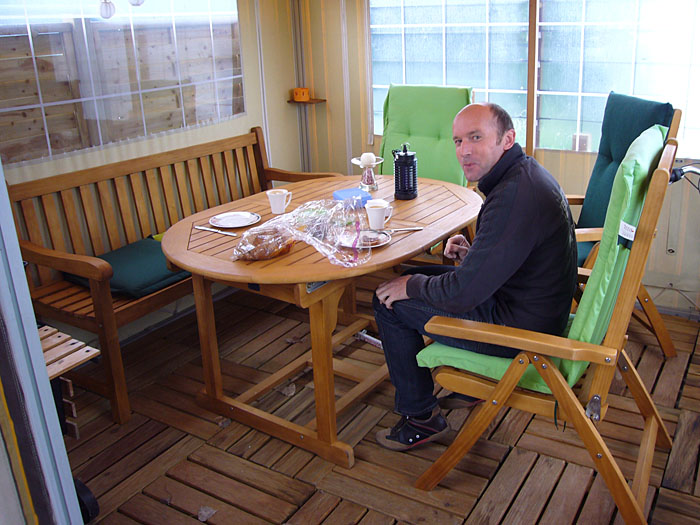 1. Fr&uuml;hst&uuml;ck auf dem Campingplatz am Riedsee