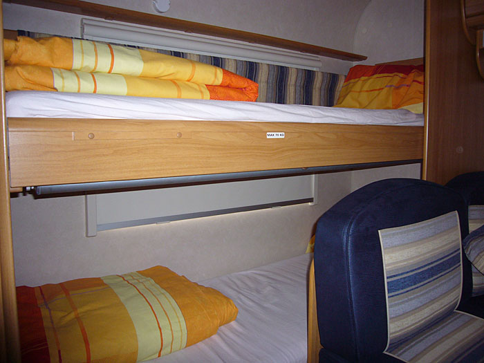 ... und freuen uns auf's Bett. Das Obere ist jedoch ...