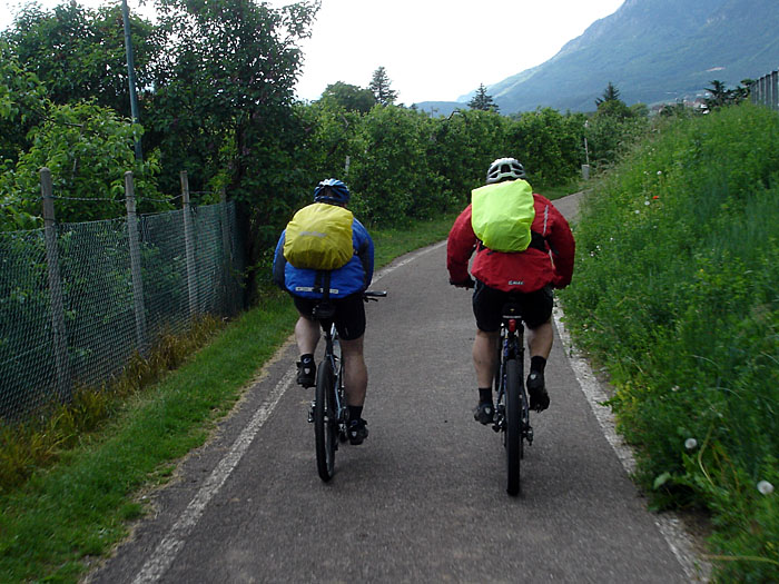 Klitschnass auf dem Weg nach Kaltern