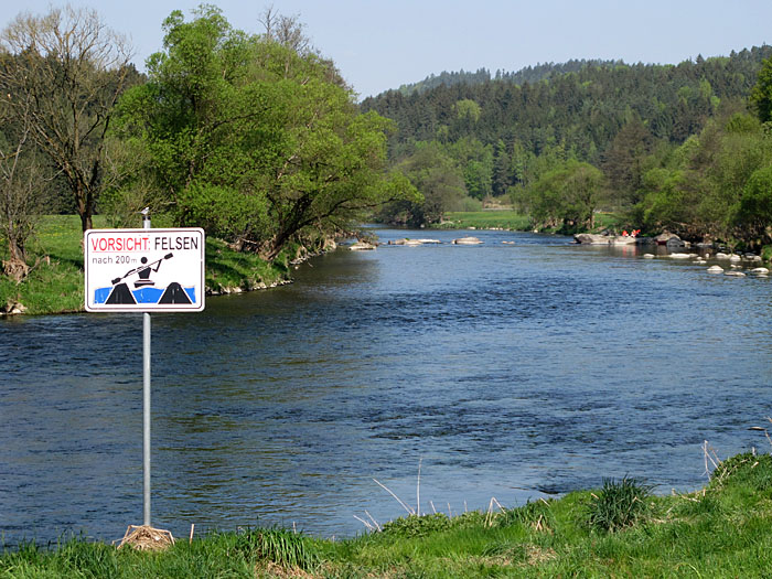 Warnung f&uuml;r die Kajakfahrer