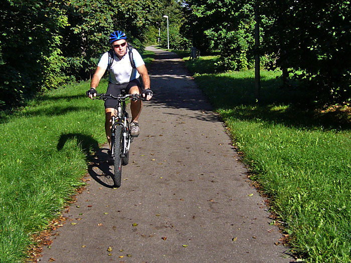 Reini beim Warmfahren