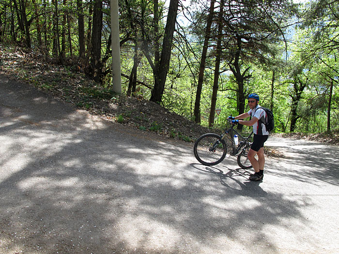 Hier sieht man ein wenig die Steilheit des Weges