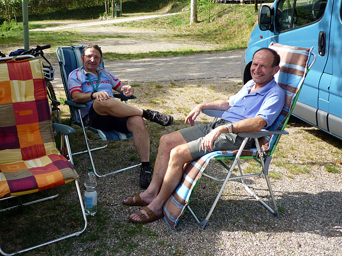 Mit Hanspeter sind wir auf dem Campingplatz von Vilpian verabredet