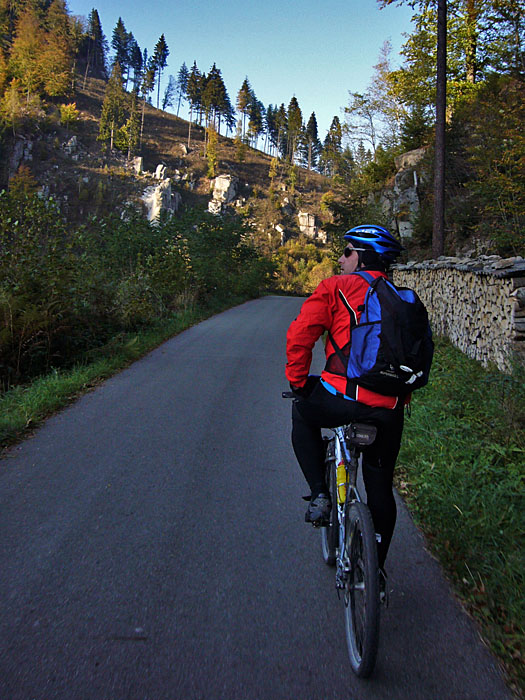 Wei�e Felsen am gegen&uuml;ber liegenden Hang
