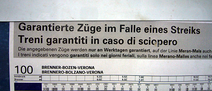 Was ist in Italien schon garantiert - au&szlig;er Streik ;-)