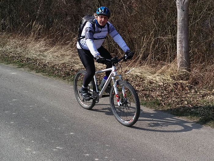 Auf dem Rheinradweg ...