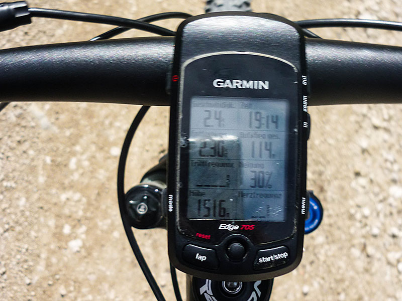 Bis zu 30 % Steigung zeigt das GPS an ...