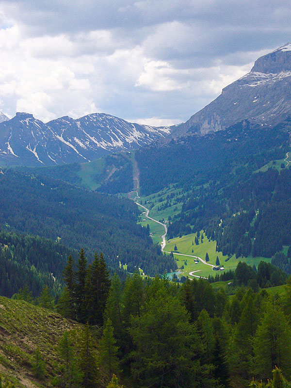 Blick in Richtung Passo Campolongo