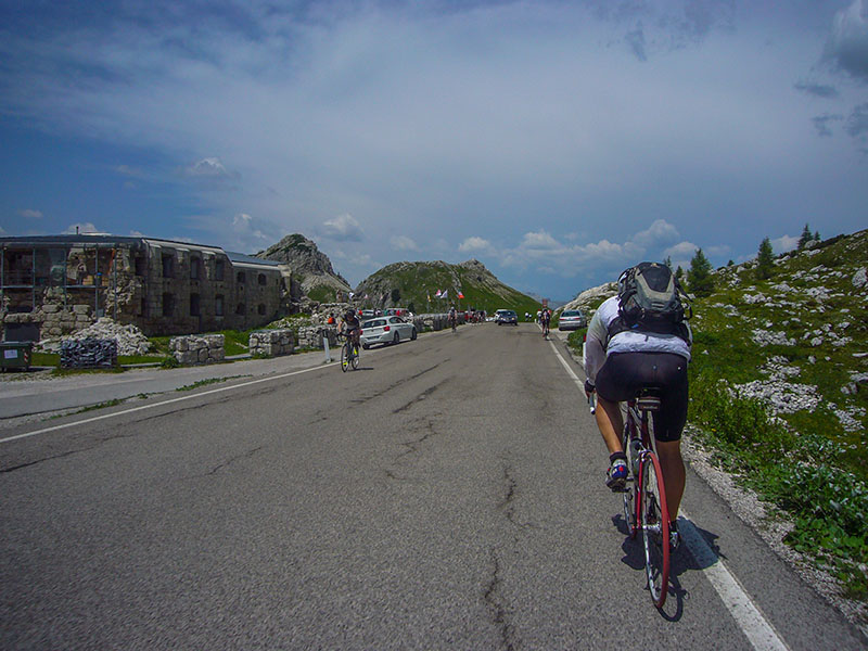 Hier sind wir schon bei der Abfahrt vom Passo Valparola
