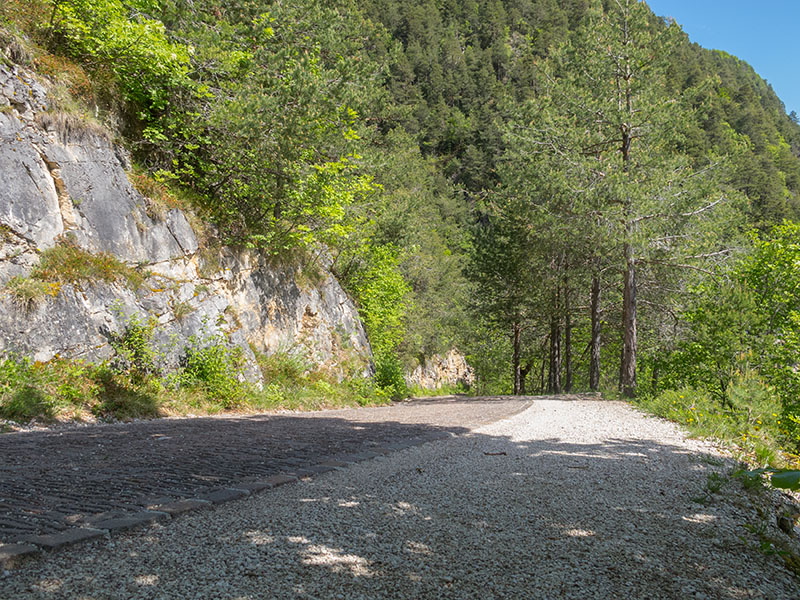 Leider erkannt man auf dem Foto nicht, wie steil der Pflasterweg ist :-(