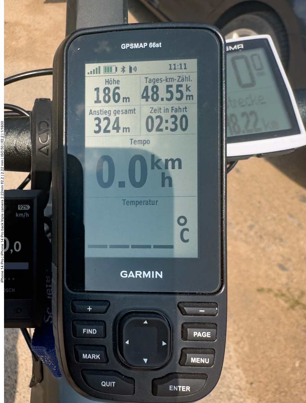 Ich bin zwar mit dem (schweren) eBike gefahren, habe aber den Motor nicht eingeschaltet ;-) 