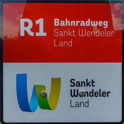 Kennzeichnung des Bahnradwegs St. Wendeler Land 