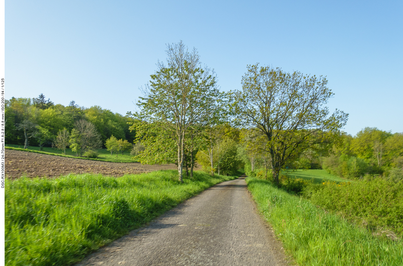 Schöner Weg durch die Landschaft