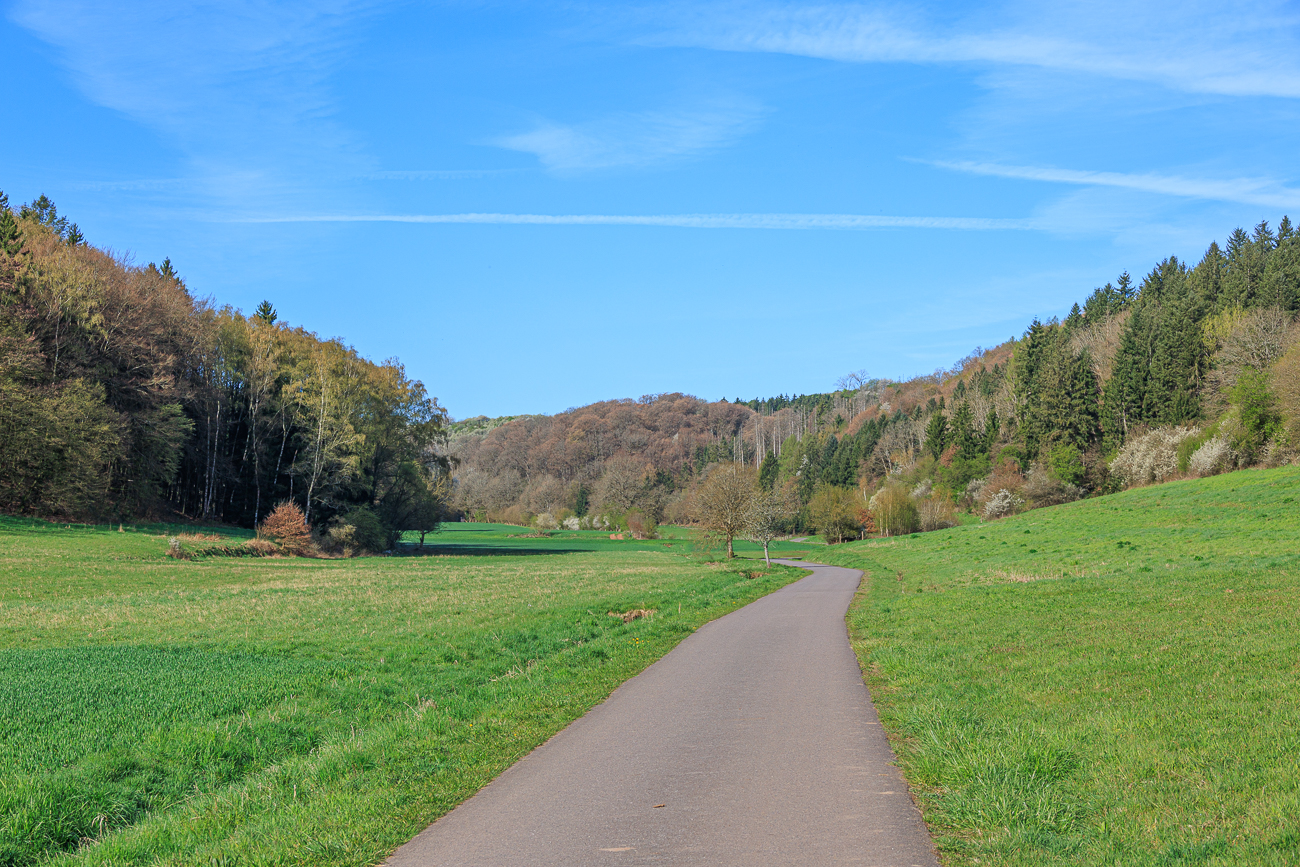 Auf glattem Teer geht es langsam den Berg hinauf